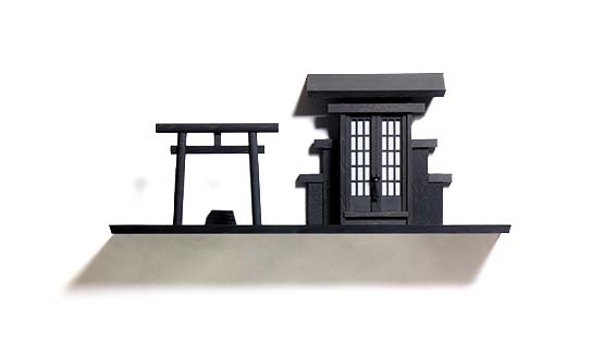 INARI kamidana by DAIKUKAI - ebonized finish - japanese traditional design in chestnut wood