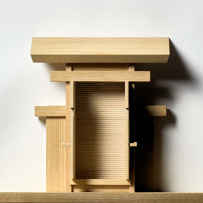 KURAMA kamidana by DAIKUKAI - natural finish - japanese traditional design in chestnut wood