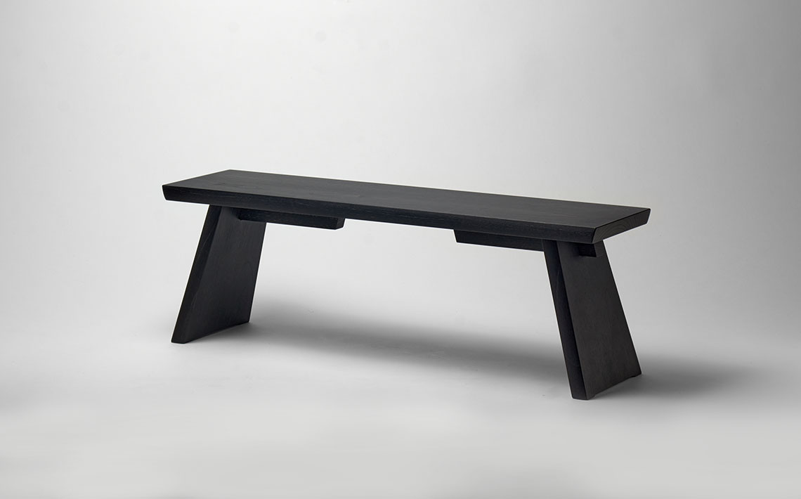 LHASA small table by DAIKUKAI - ebonized finish - japanese traditional design in chestnut wood